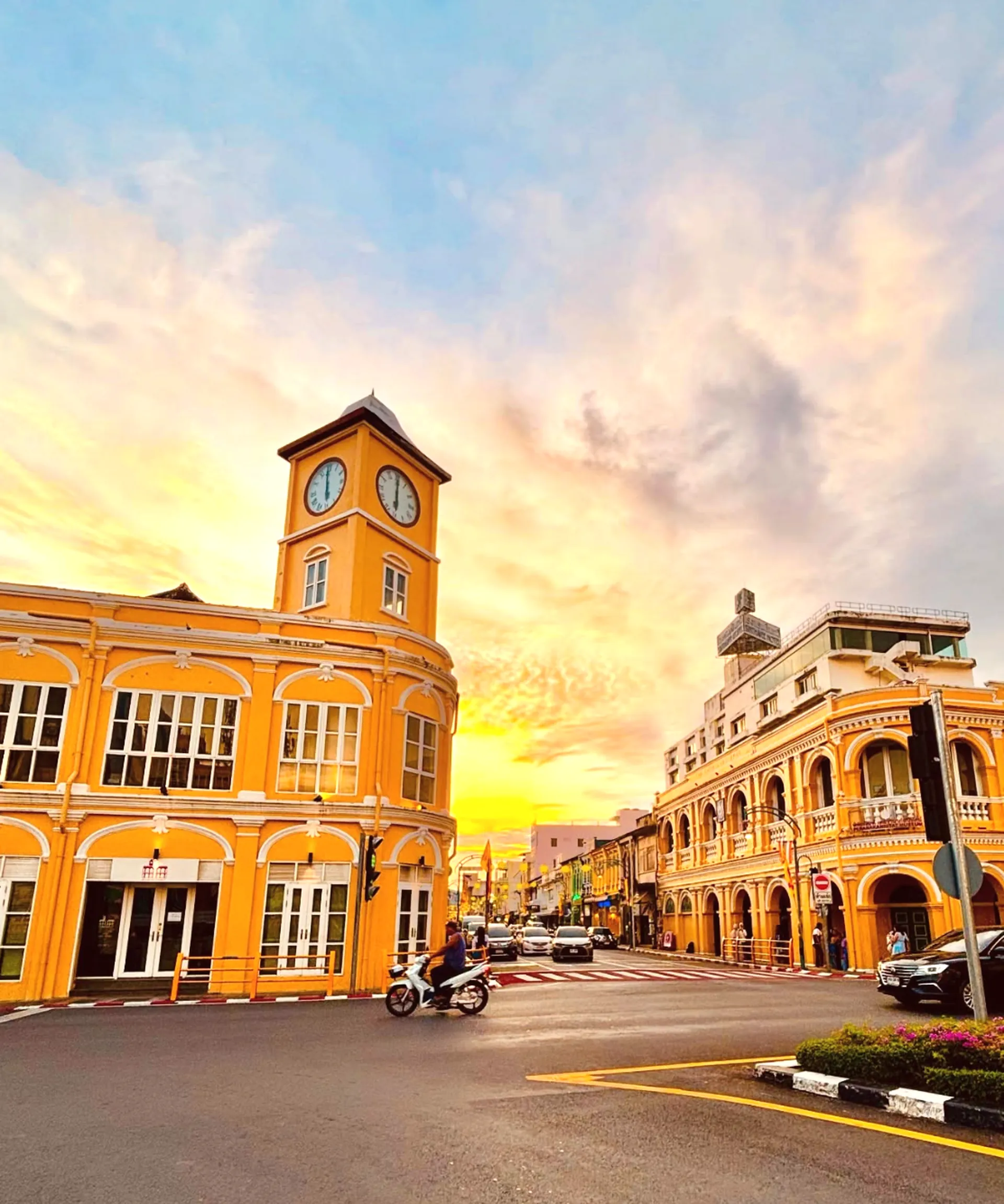 Phuket Old Town Sino-Portuguese architecture at sunset — the island market underwritten in this report