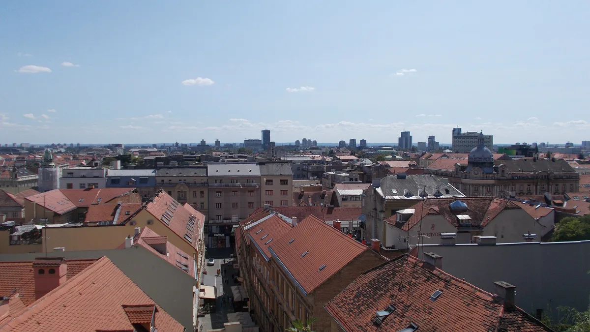 Zagreb rooftops toward the new town: non-EU buyers need reciprocity and the minister's consent