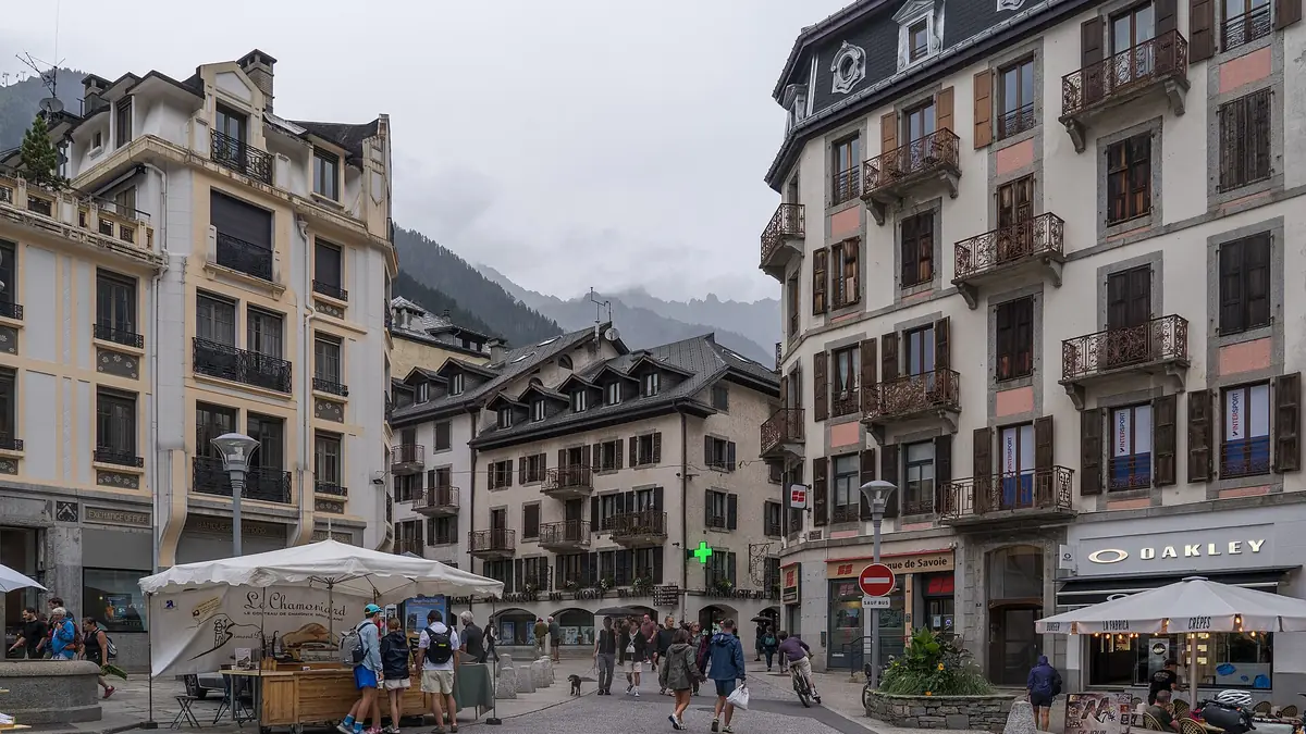 Apartment buildings in the centre of Chamonix