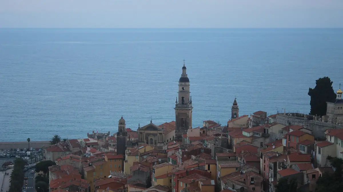 Menton old town above the sea, Côte d'Azur