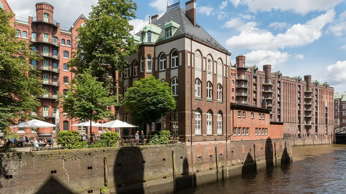 Brick buildings on the water in Hamburg