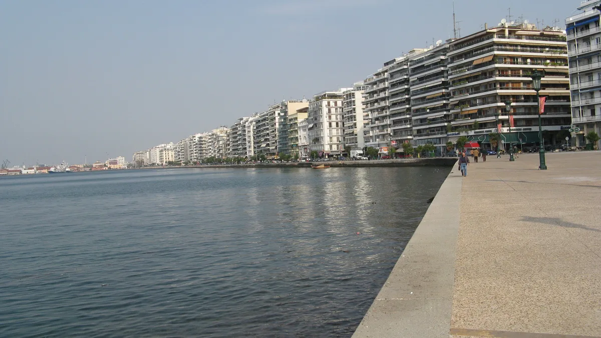 Apartment blocks on the Thessaloniki waterfront, outside the border areas where non-EU buyers need a permit