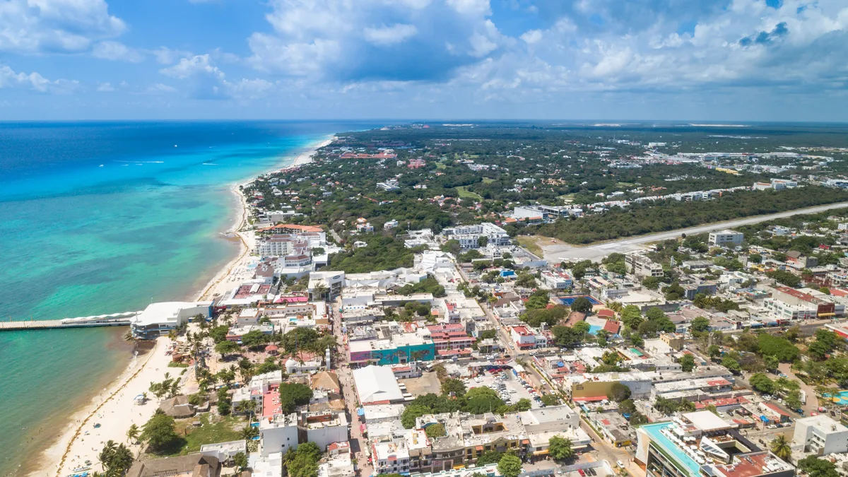 Playa del Carmen from the air: coastal Mexico, where foreign buyers hold homes through a bank trust
