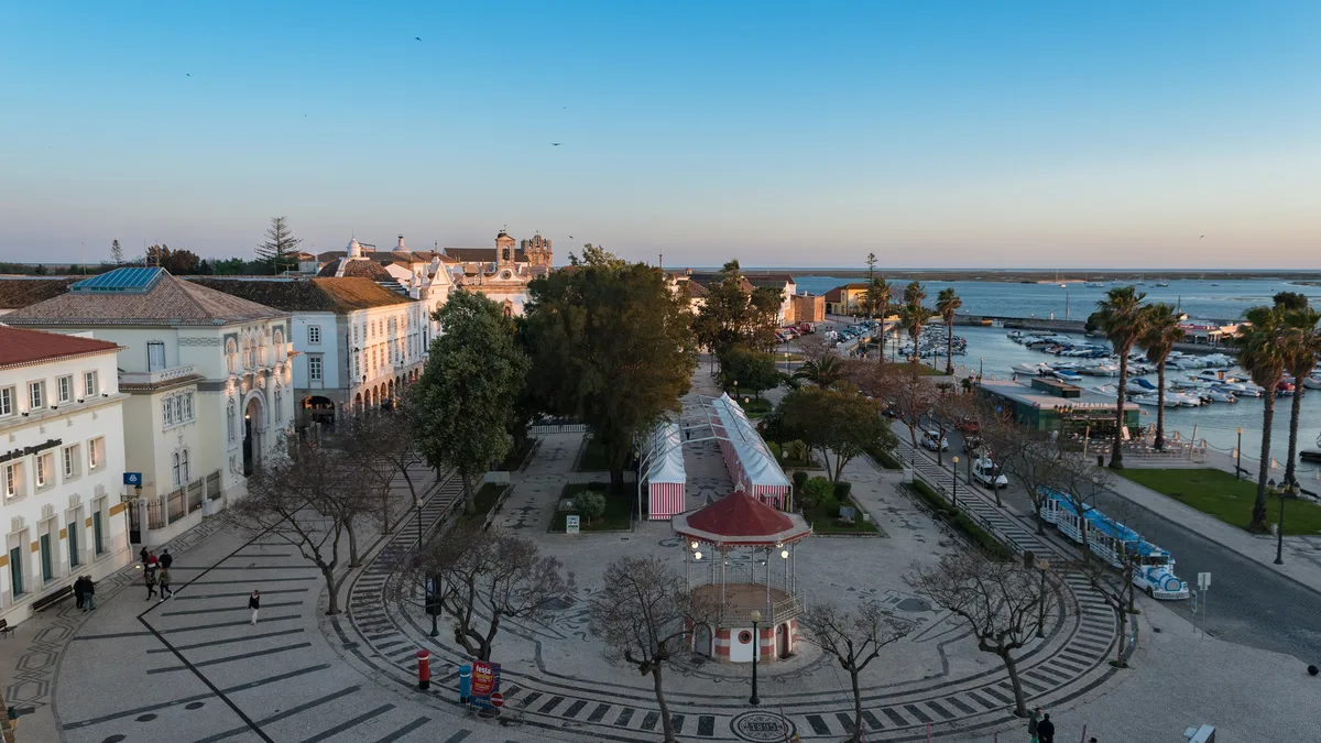 Faro's historic centre and harbour in the Algarve, for sourced Portuguese rental yield figures