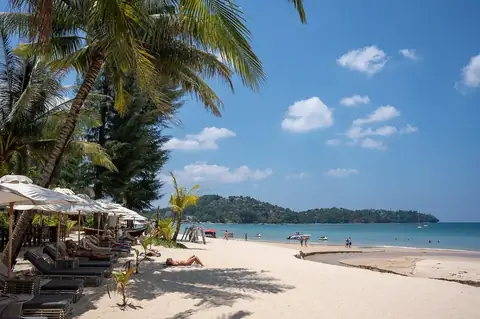 Bang Tao Beach in front of the Laguna strip — the top-ranked condo catchment in the Phuket best-areas ranking