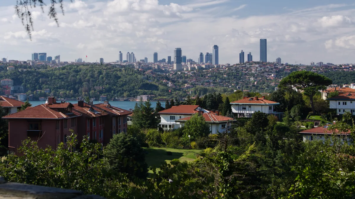 Istanbul's Levent towers above residential hills: a country list and two caps govern foreign ownership