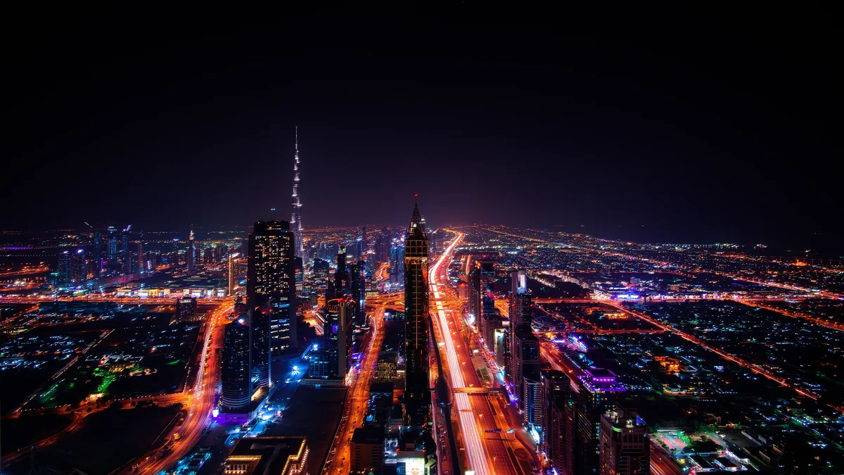 Downtown Dubai at night: every sale is valid only once recorded by the Dubai Land Department