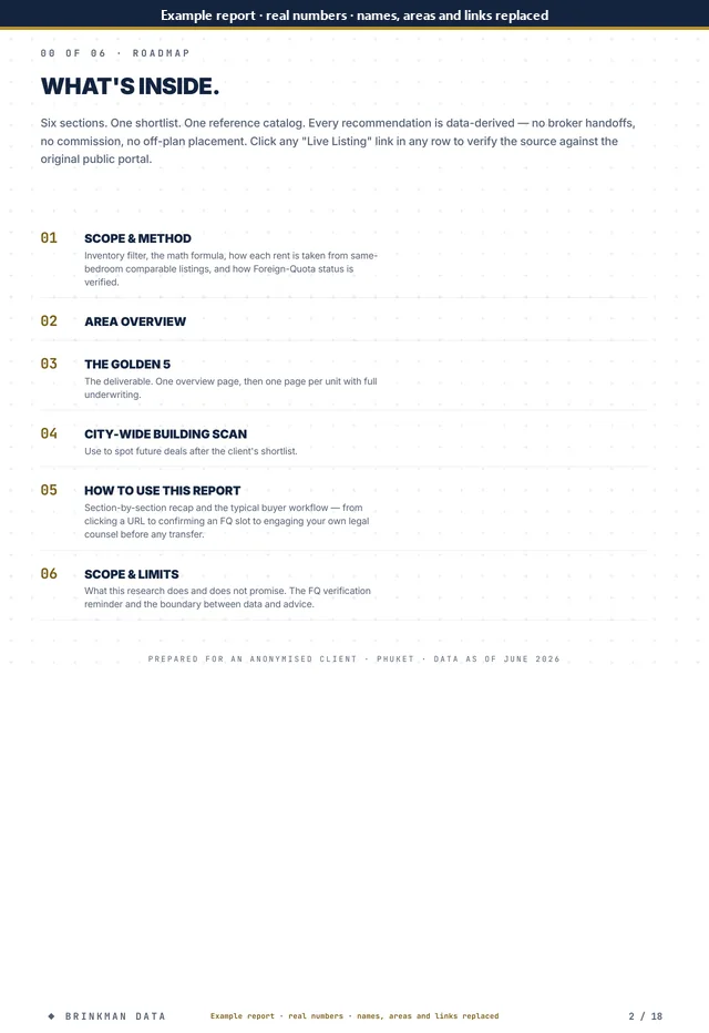 Page 2 of 18 of the anonymised report: roadmap