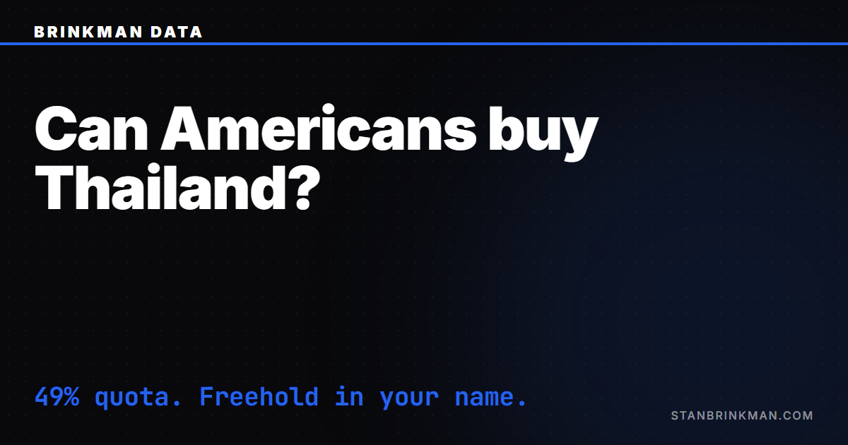 Can Americans Buy Property in Thailand?