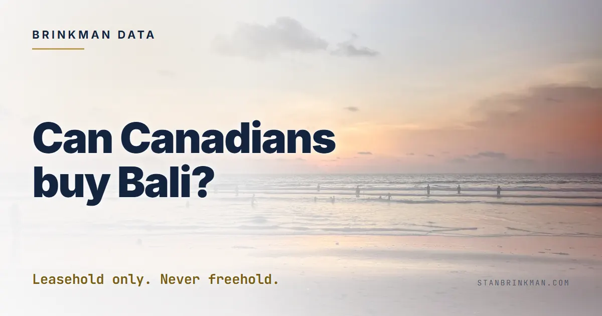Can Canadians Buy Property in Bali?