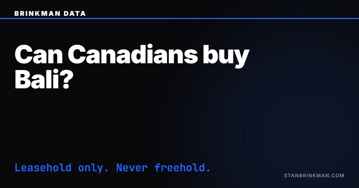 Can Canadians Buy Property in Bali?