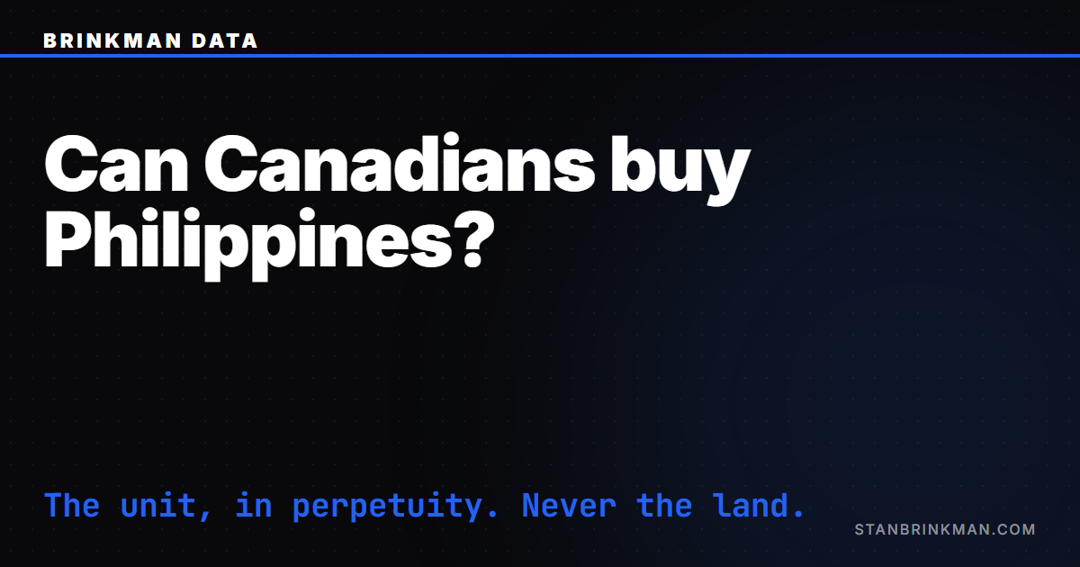 Can Canadians Buy Property in the Philippines?