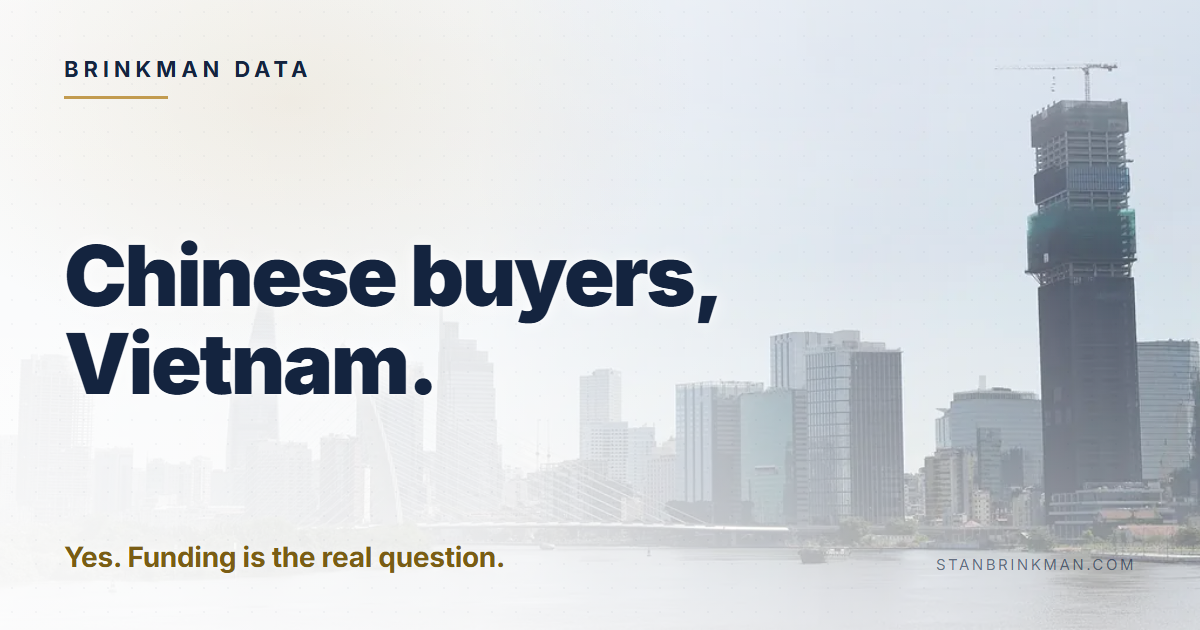 Chinese buyers in Vietnam. The dwelling, on a term, inside a quota. Brinkman Data brand card.