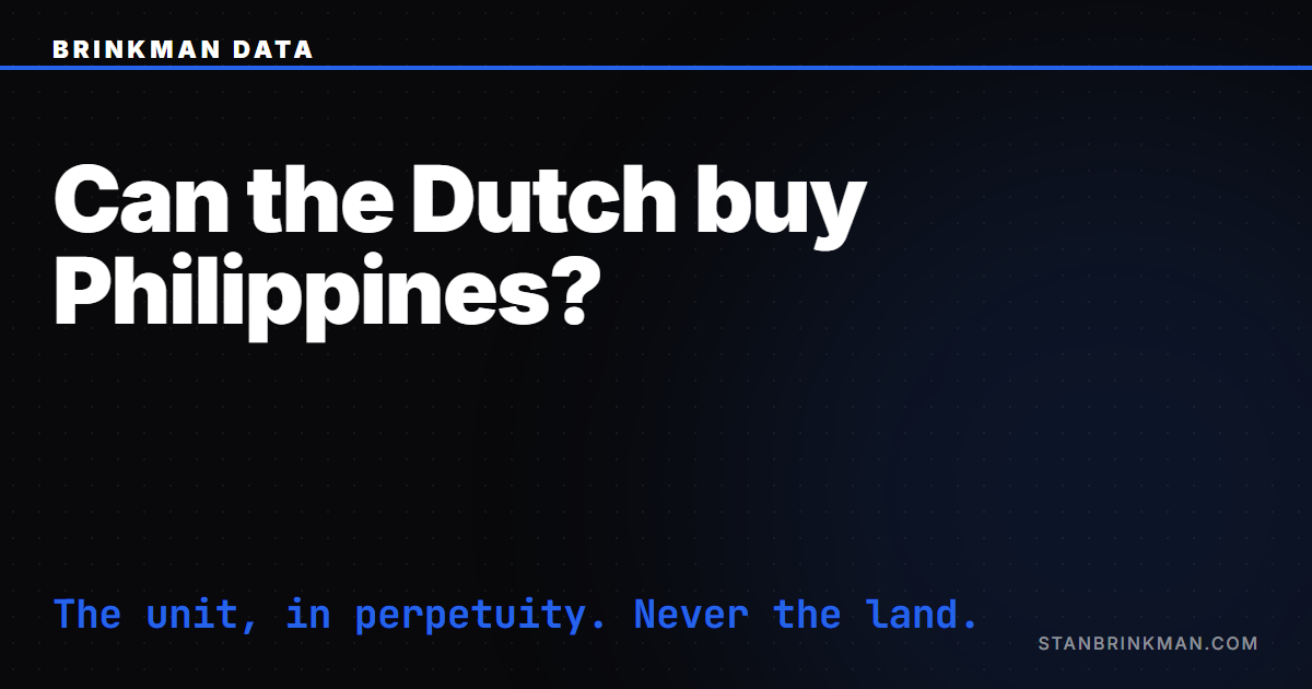 Can the Dutch Buy Property in the Philippines?