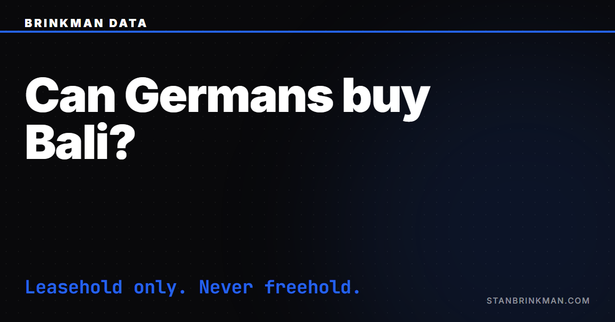Can Germans Buy Property in Bali?