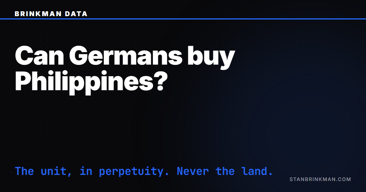 Can Germans Buy Property in the Philippines?