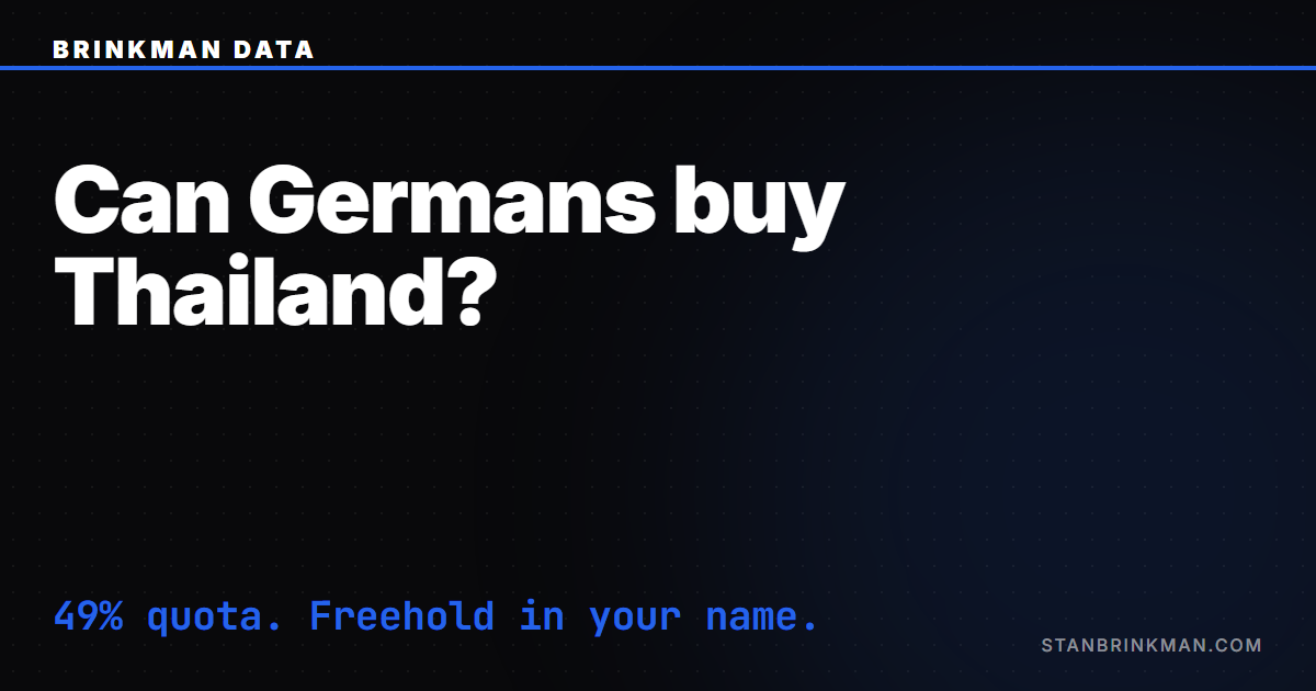 Can Germans Buy Property in Thailand?