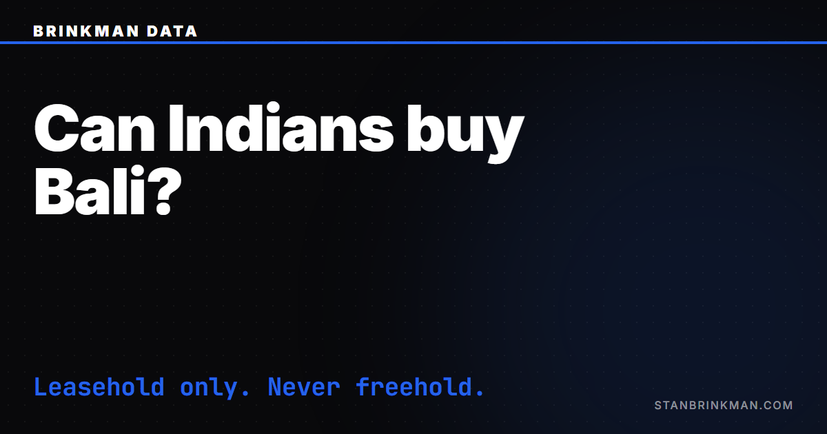 Can Indians Buy Property in Bali?