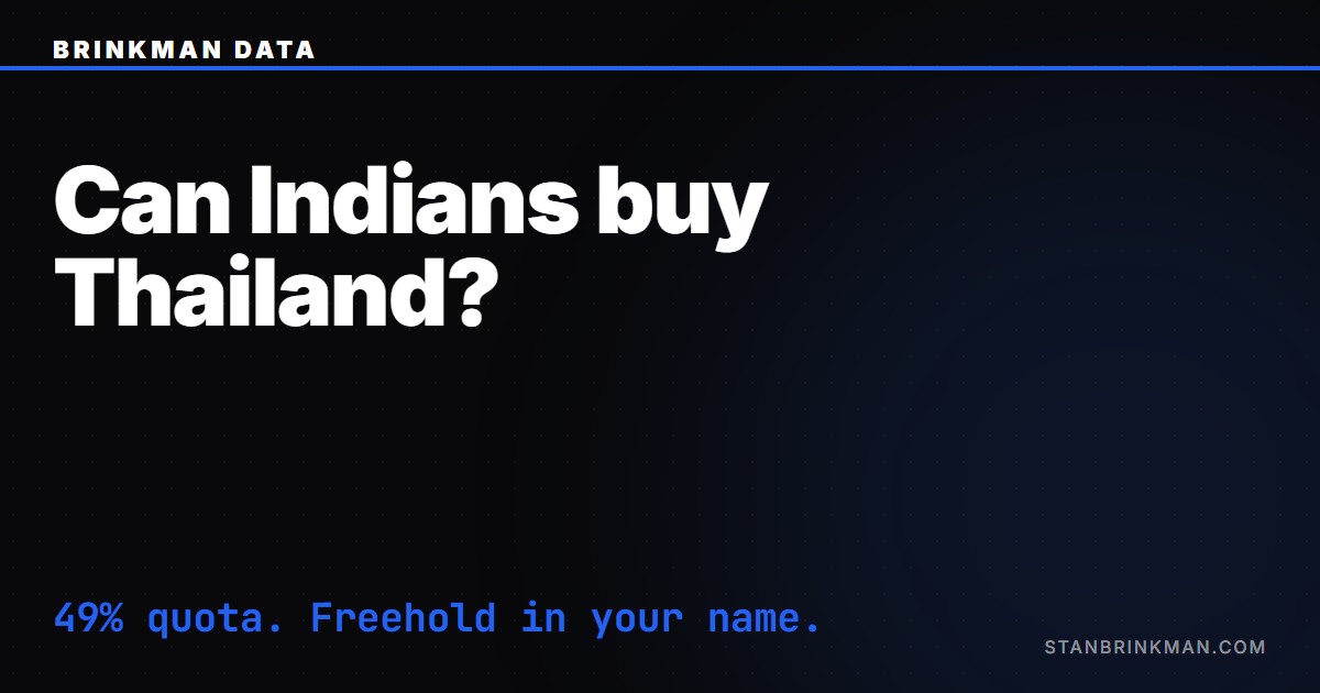 Can Indians Buy Property in Thailand?