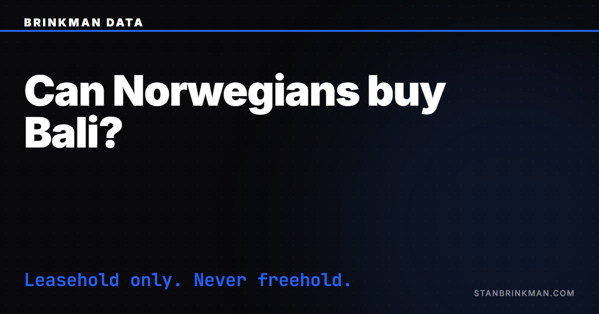 Can Norwegians Buy Property in Bali?