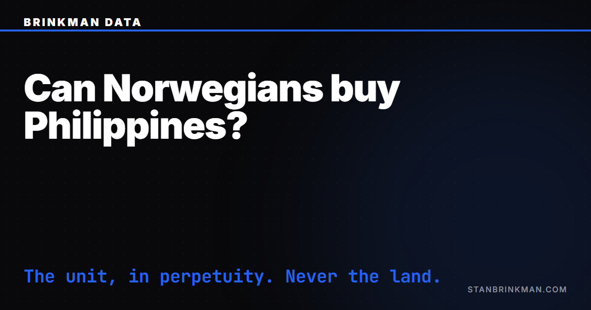 Can Norwegians Buy Property in the Philippines?