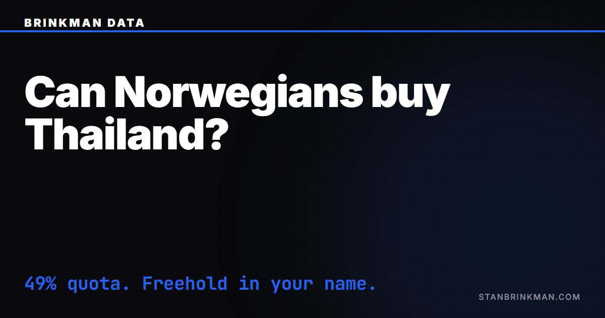 Can Norwegians Buy Property in Thailand?