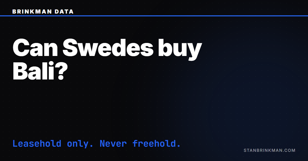 Can Swedes Buy Property in Bali?