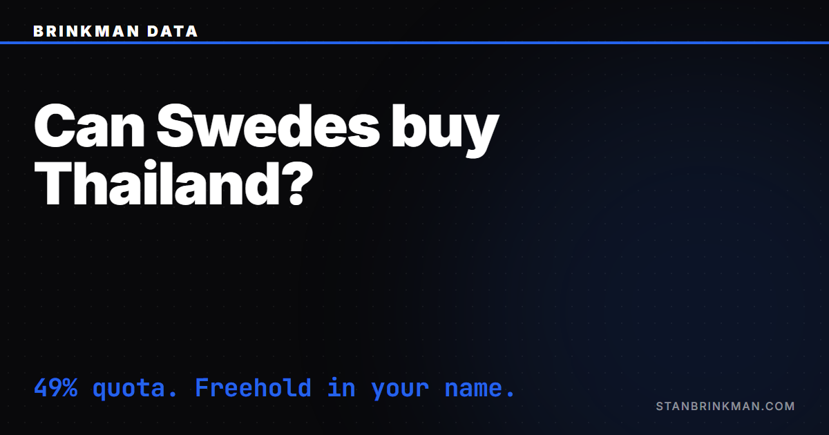 Can Swedes Buy Property in Thailand?