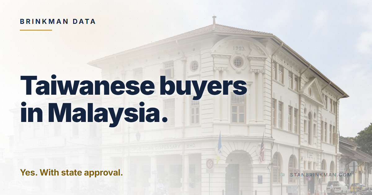 Taiwanese buyers in Malaysia. Yes. With state approval. Brinkman Data brand card.