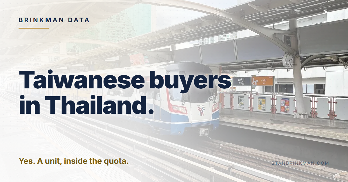 Taiwanese buyers in Thailand. Yes. A unit, inside the quota. Brinkman Data brand card.