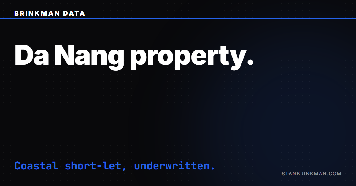 Da Nang Property — The Coastal Short-Let Operator Filter. Brinkman Data SEO brand card.