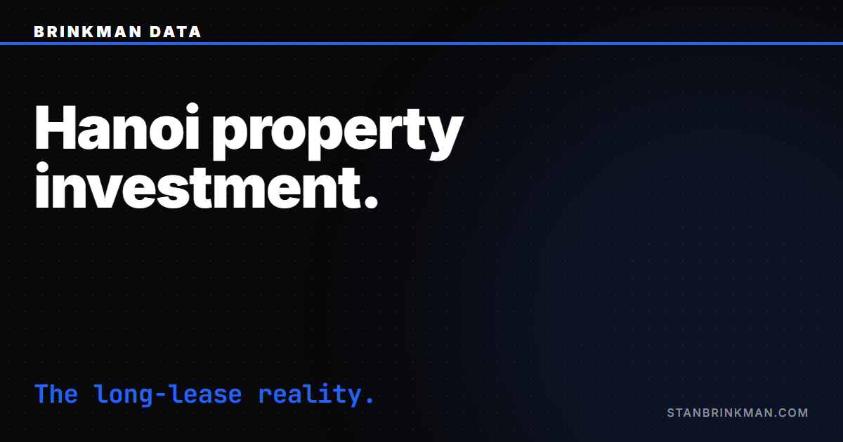 Hanoi Property — Tay Ho Stability vs Cau Giay Value. Brinkman Data SEO brand card.