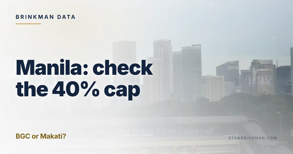 Manila: check the 40% cap BGC or Makati? Brinkman Data brand card.
