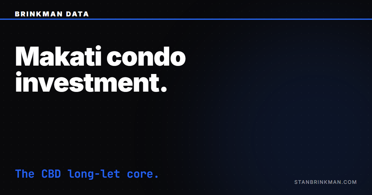 Makati Condo Investment — The Established CBD Long-Let. Brinkman Data SEO brand card.