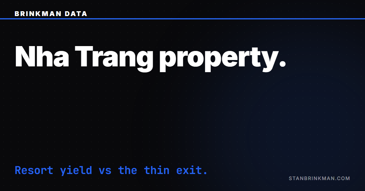 Nha Trang Property — The Cyclical Resort Short-Let Risk. Brinkman Data SEO brand card.