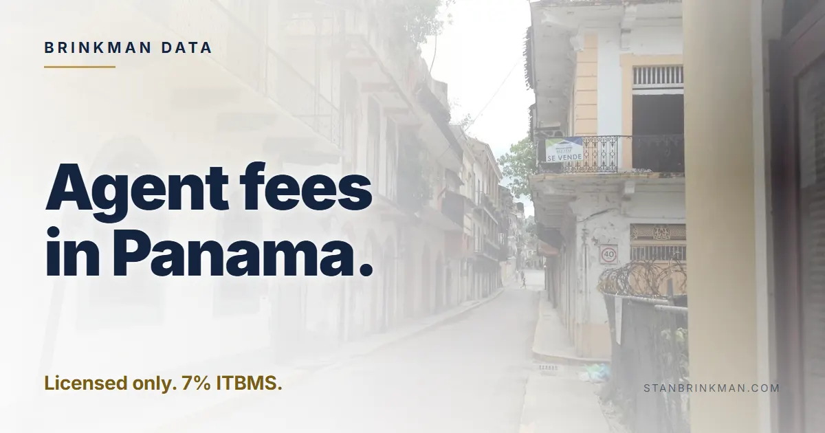 Agent fees in Panama. Licensed only. 7% ITBMS. Brinkman Data brand card.