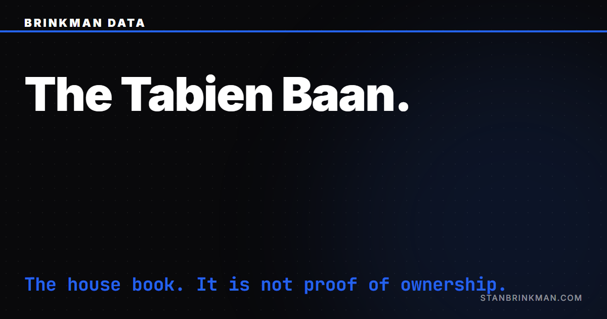The Tabien Baan Explained: The Book That Is Not Your Title Deed