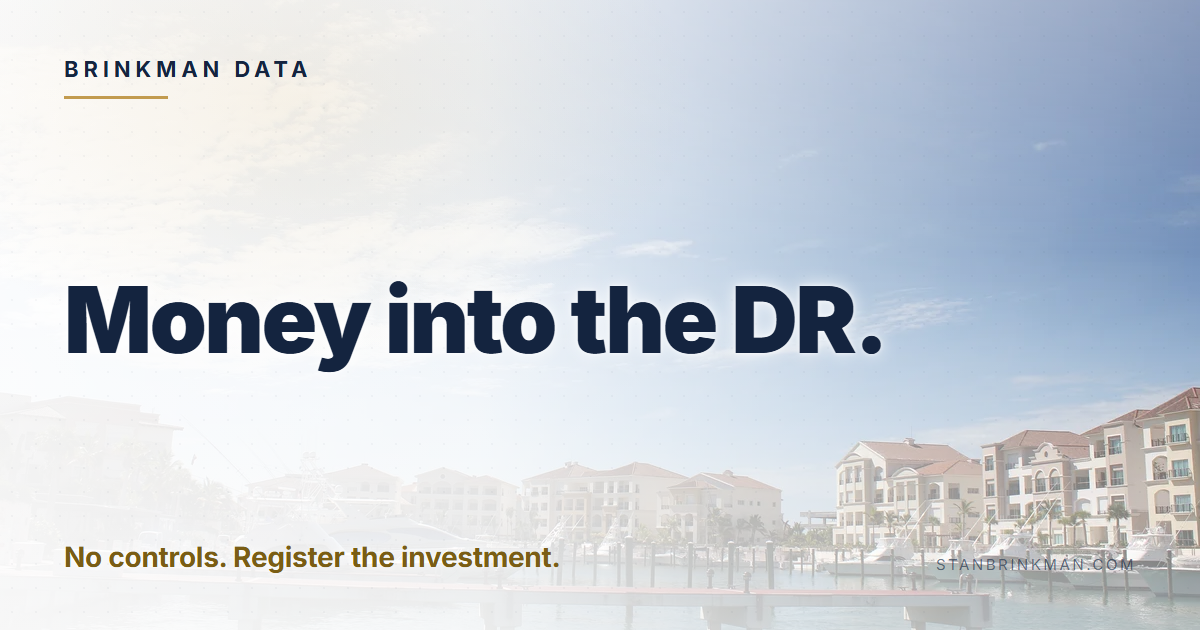 Money into the DR. No controls. Register the investment. Brinkman Data brand card.