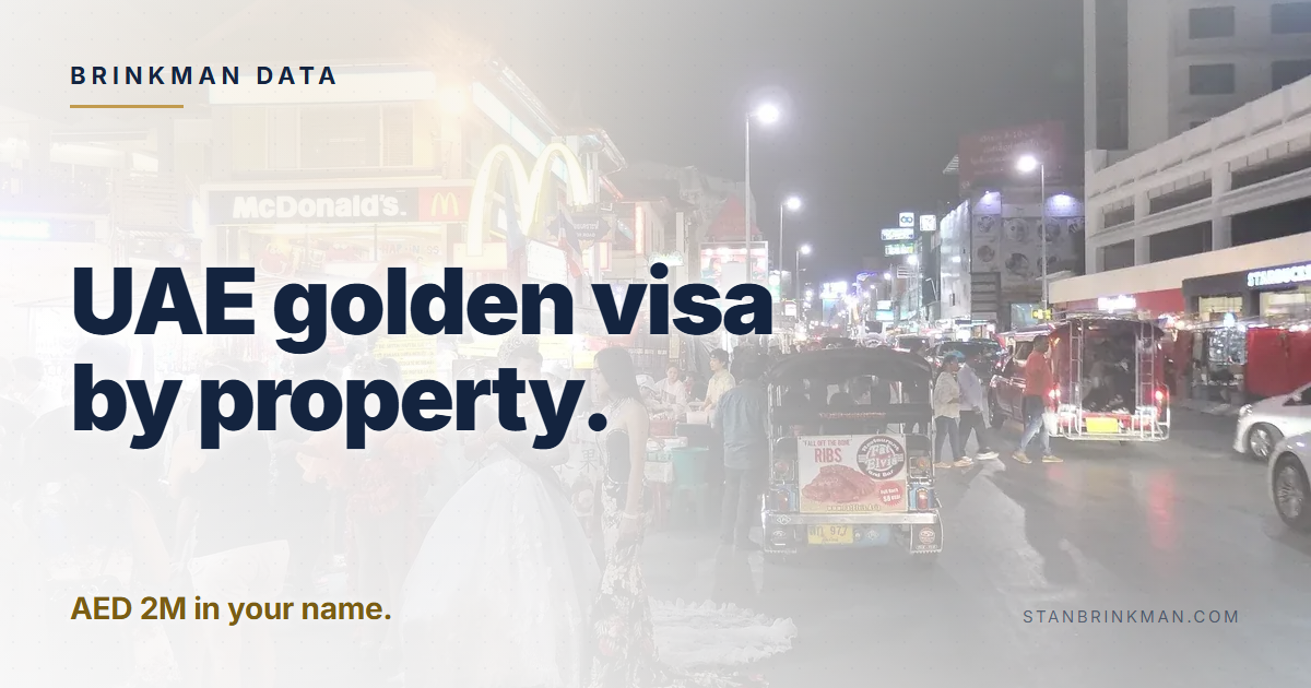 UAE golden visa by property. AED 2M in your name. Brinkman Data brand card.