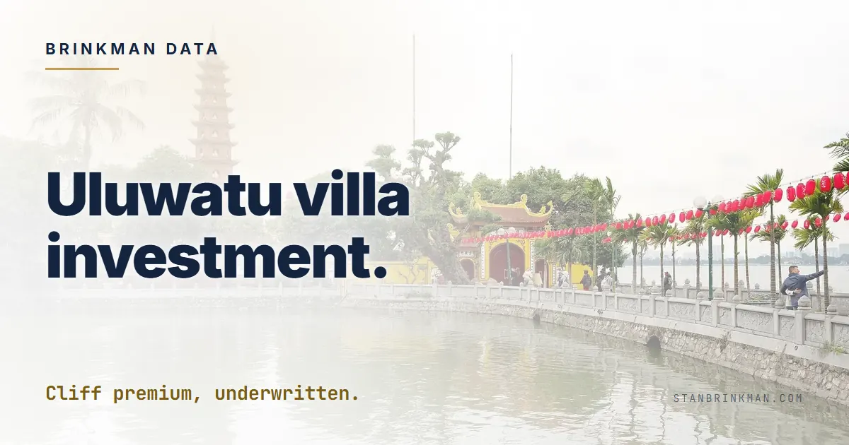 Uluwatu Villa Investment. The Cliff-Premium Filter. Brinkman Data SEO brand card.